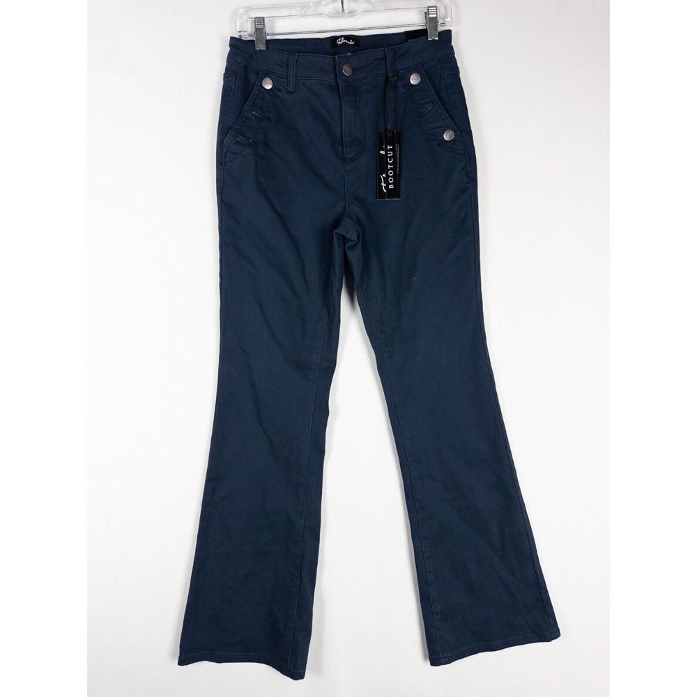 Tailor Bootcut Jeans Womens 8 Navy Canvas Cotton Blend Dark Wash High Rise Denim